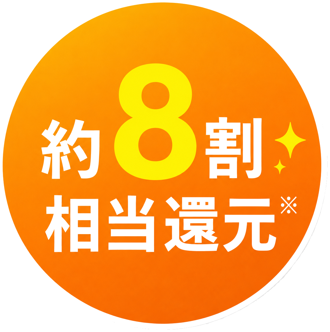 約8割相当還元 ※